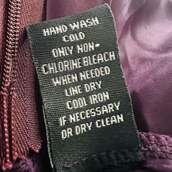 Vintage Fundamental Things Purple & Yellow Paisley Satin Lined Chiffon Skirt -14 - Picture 9 of 10